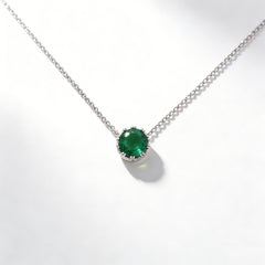 Green  Necklace /Rhodium