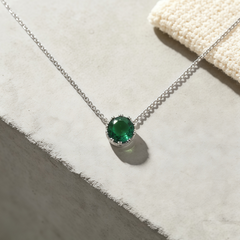 Green  Necklace /Rhodium