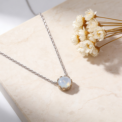 Opal Necklace /Rhodium