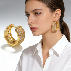 Double-sided CZ EAR/18 K GOLD