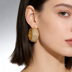 Double-sided CZ EAR/18 K GOLD