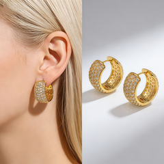 Double-sided CZ EAR/18 K GOLD
