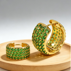 Double-sided CZ EAR/18 K GOLD