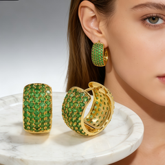 Double-sided CZ EAR/18 K GOLD