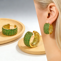 Double-sided CZ EAR/18 K GOLD