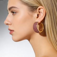 Double-sided CZ EAR/18 K GOLD