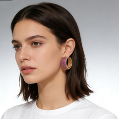 Double-sided CZ EAR/18 K GOLD