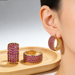 Double-sided CZ EAR/18 K GOLD