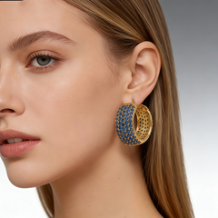 Double-sided CZ EAR/18 K GOLD