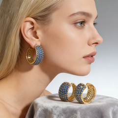 Double-sided CZ EAR/18 K GOLD