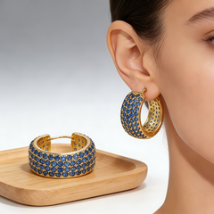 Double-sided CZ EAR/18 K GOLD