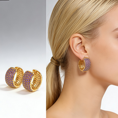 Double-sided CZ EAR/18 K GOLD