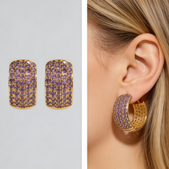 Double-sided CZ EAR/18 K GOLD