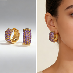 Double-sided CZ EAR/18 K GOLD