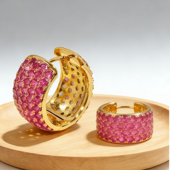 Double-sided CZ EAR/18 K GOLD