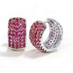 Double sided Cubic Zirconia Earrings/Rhodium