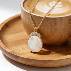 White MOP  Necklace/GOLD