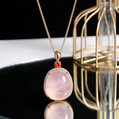 Rose quartz Necklace/Rose gold