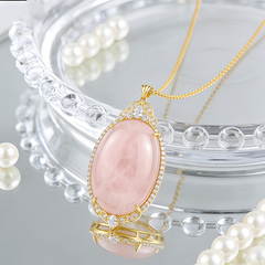 Rose quartz Necklace/GOLD