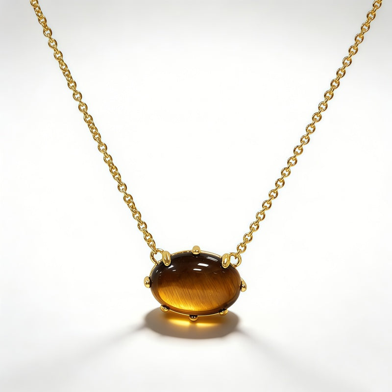 YELLOW TIGER'S EYE Necklace /GOLD