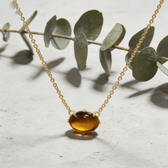 YELLOW TIGER'S EYE Necklace /GOLD