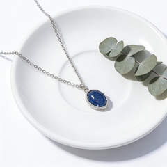 LAPIS LAZULI Necklace/Rhodium