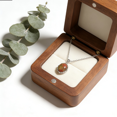 UNAKITE PENDANT Necklace/Rhodium
