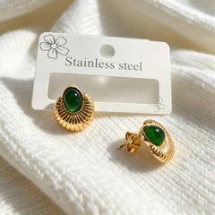 Michelle Green Onyx Shell Earrings