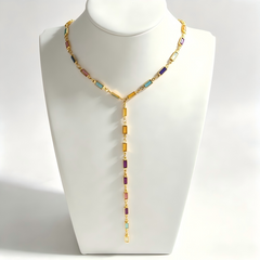 Rainbow Baguette Y-Necklace