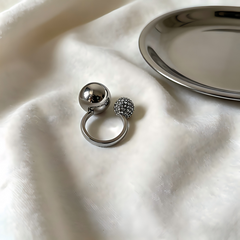 Duo Sphere Contrast Ring/Stainless Steel
