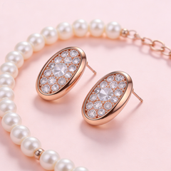 LYDIA PNDNT Earrings/Rose Gold
